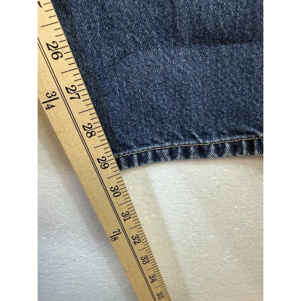 Lands End Womens Jeans Size 14 Blue Denim Relax Fit Tapered Leg Cotton Hipster - Picture 7 of 11